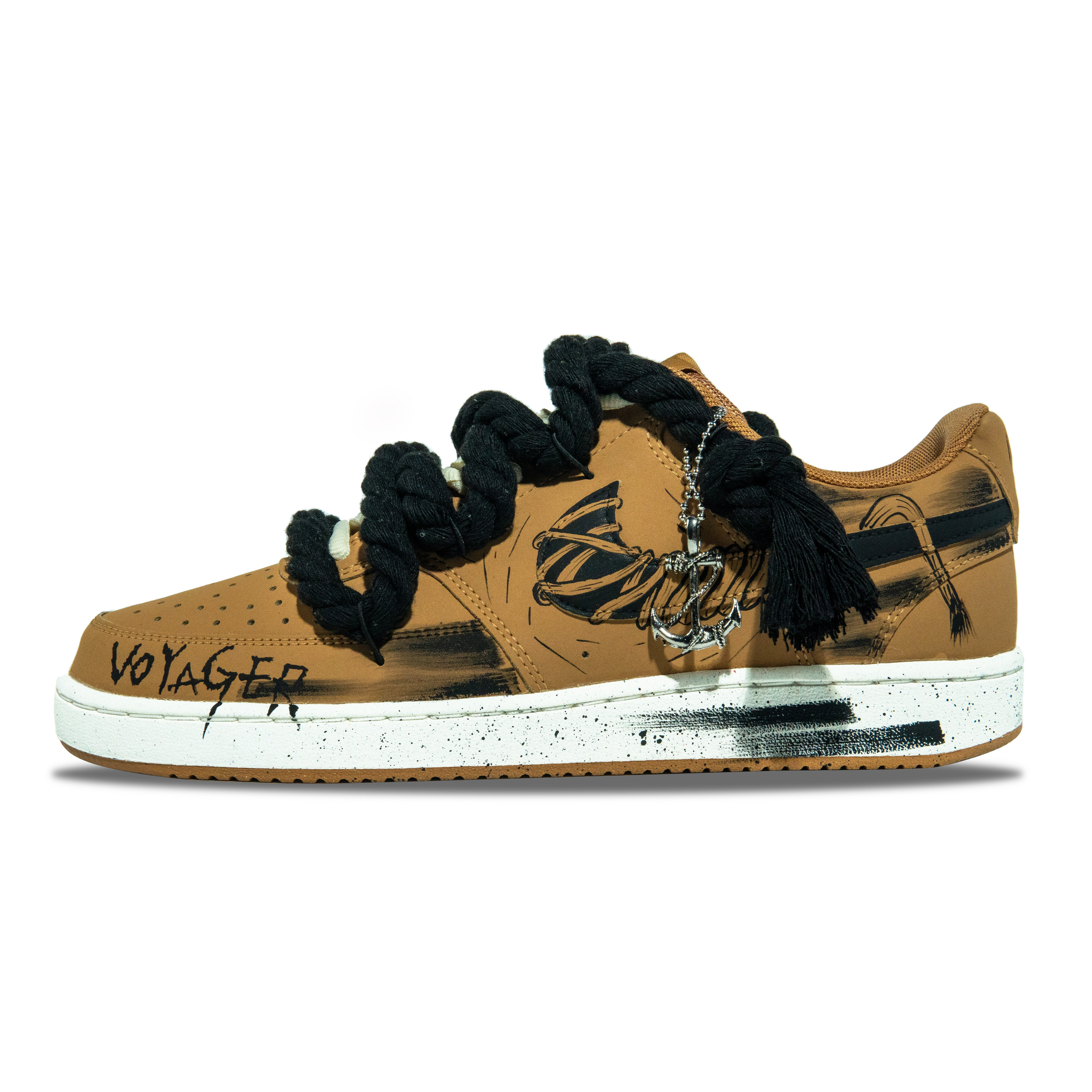 Nike Court Vision Low Slip Resistant Abrasion Resistant Low top Skateboard Shoes Men's Black Brown