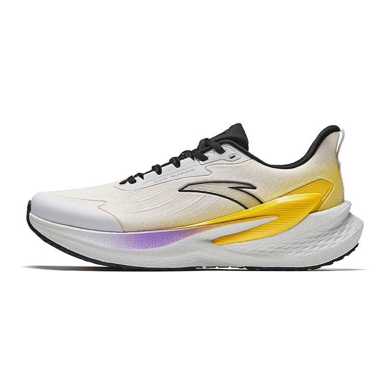 Anta Running Collection Anti-Slip Wear-Resistant Low-Top Casual Running Shoes Men's White Yellow Purple
