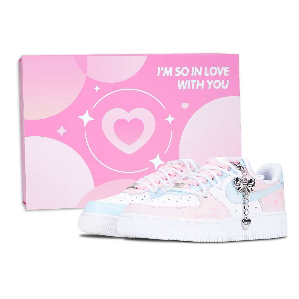 Nike Air Force 1 Low Top Skateboard Shoes Women's Pink
