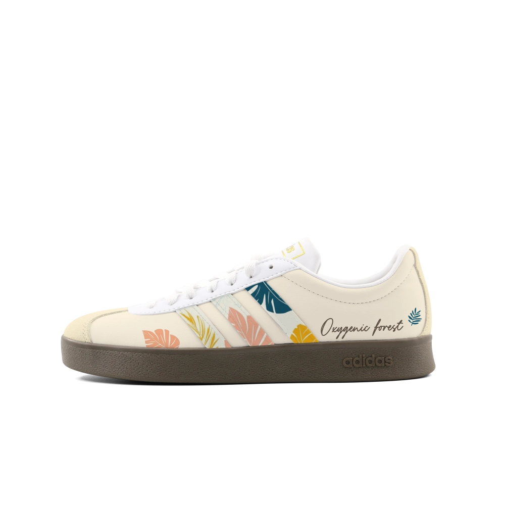Adidas Vl Court Classic Abrasion Resistant Slip Resistant Low top Skateboard Shoes Unisex Beige Yellow