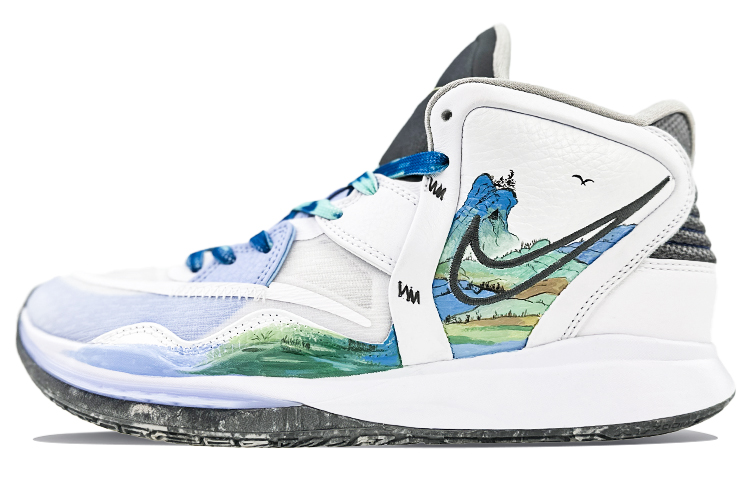 Nike Kyrie 8 Infinity Basketball Shoes Unisex Mid-Top Blue/Black/Green