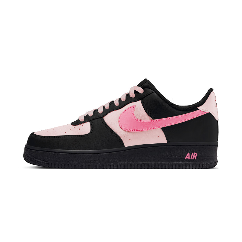 Nike Air Force 1 Coverage Anti-Slip And Wear-Resistant Low-Top Skateboard Shoes Unisex Black Pink