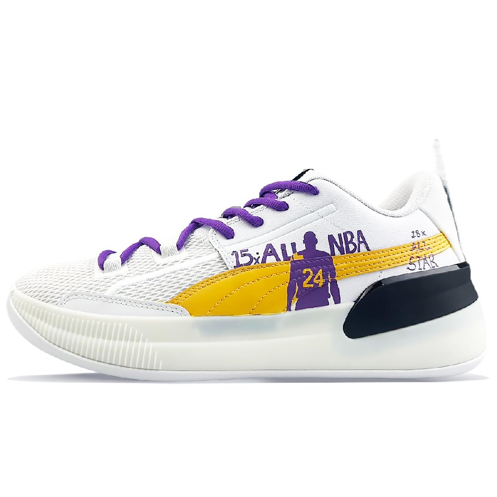 PUMA Clyde Hardwood Non-slip Lightweight Low-Top Basketball Shoes Men's Pink White