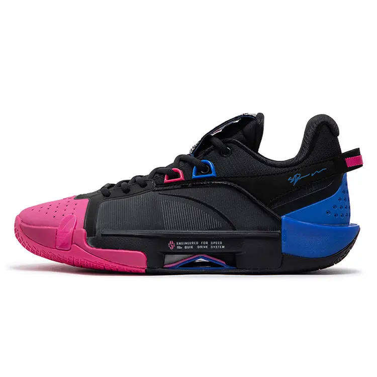 361° Cushioning, Slip Resistant, And Abrasion Resistant Low Top Basketball Shoes Men's Black Numbers Blue