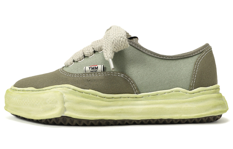 Maison MIHARA YASUHIRO Baker OG Sole Over Dyed Canvas Low Green