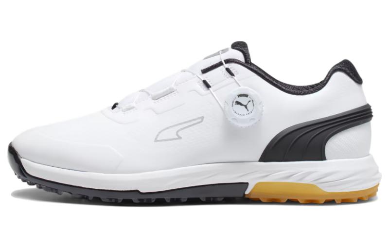 PUMA Alphacat Nitro DISC Cushioning, Wear Resistant Low Top Golf Shoes Men's White Black