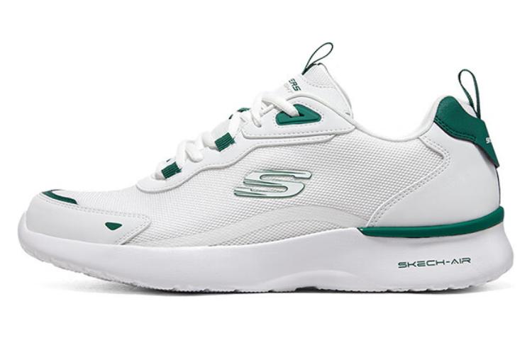 Skechers Durable Breathable Low-Top Casual Running Shoes Men's White Green