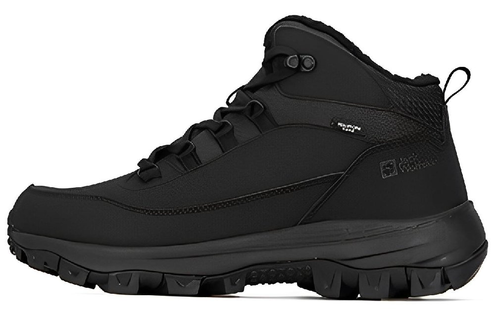 Jack Wolfskin Anti-Slip Wear-Resistant Mid-Top Outdoor Shoes Men's Black
