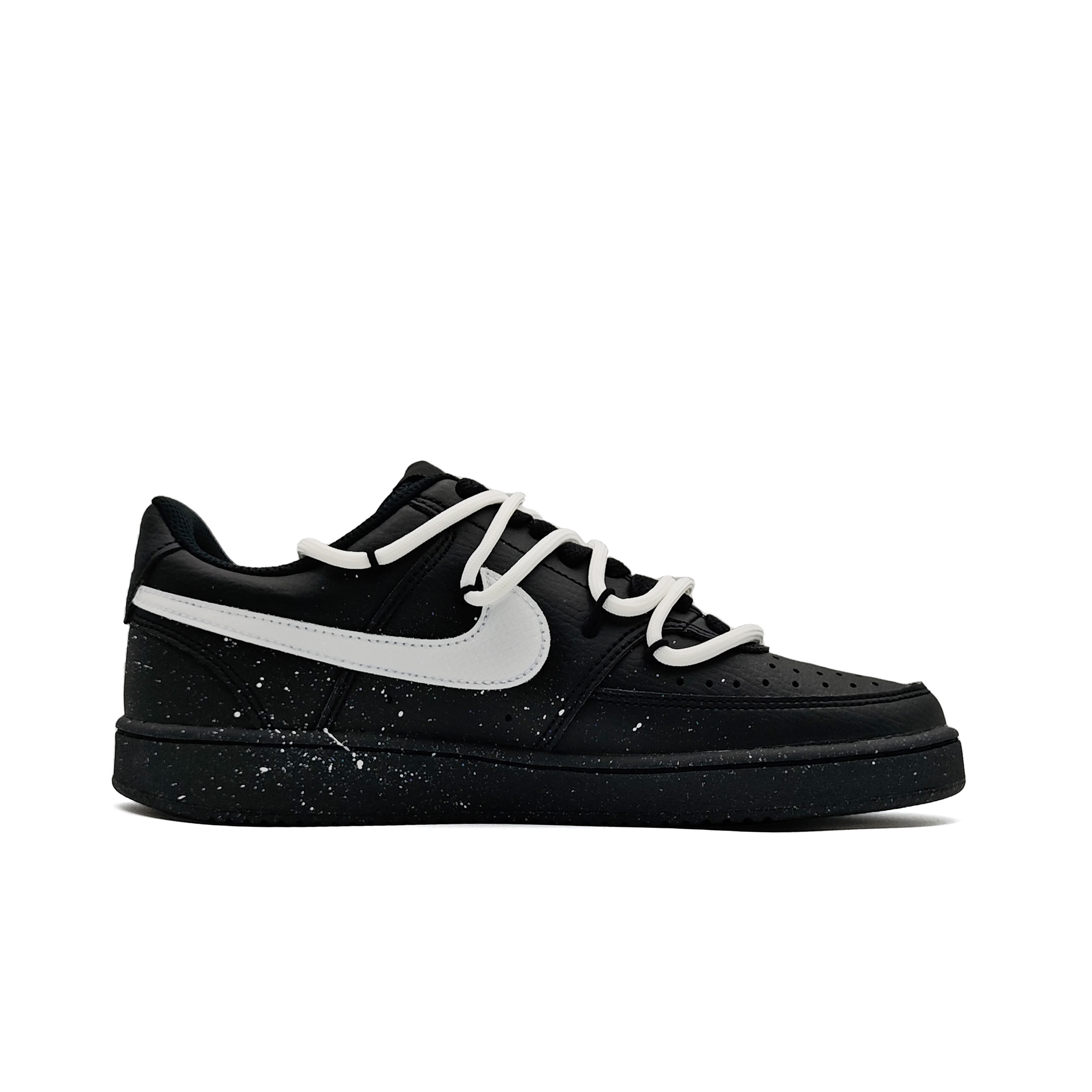 Nike Court Vision Low Flameor Abrasion Resistant Low top Skateboard Shoes Unisex Black