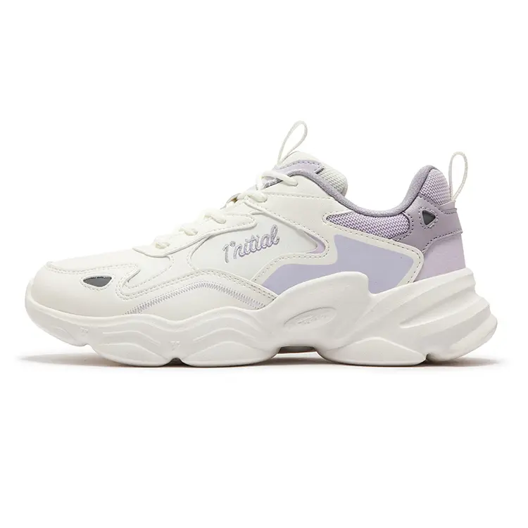361° Wear-Resistant Slip-Resistant Low-Top Casual Shoes Women's White Purple
