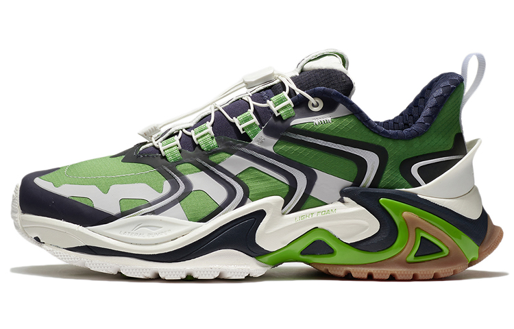 LiNing Cat Paw ACE Shock Absorbers Slip Resistant Abrasion Resistant Low top Casual Shoes Men's Green Blue