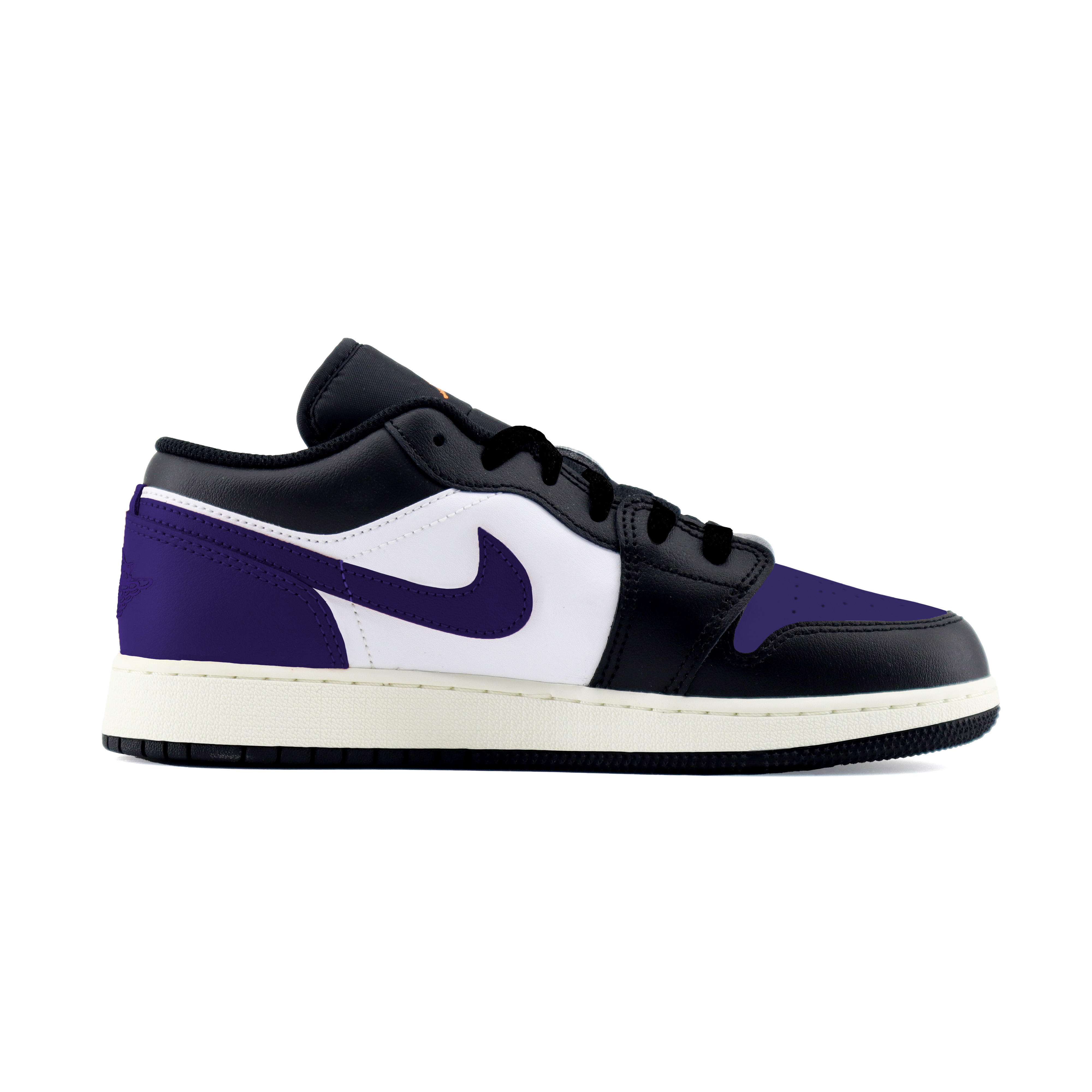 Jordan Air Jordan 1 Purple 2 Abrasion Resistant Low top Vintage Basketball Shoes Unisex Black Purple