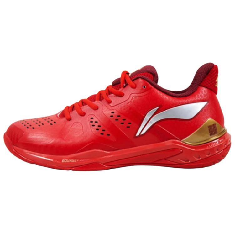 LiNing Cloud Thunder Cushioned Slip-Resistant Abrasion-Resistant Low-Top Badminton Shoes Unisex Red