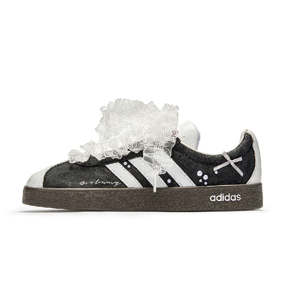 Adidas Neo VL Court Lifestyle Pearl Sea Anti Slip Wear Resistant Low Top Skateboard Shoes Unisex Black White
