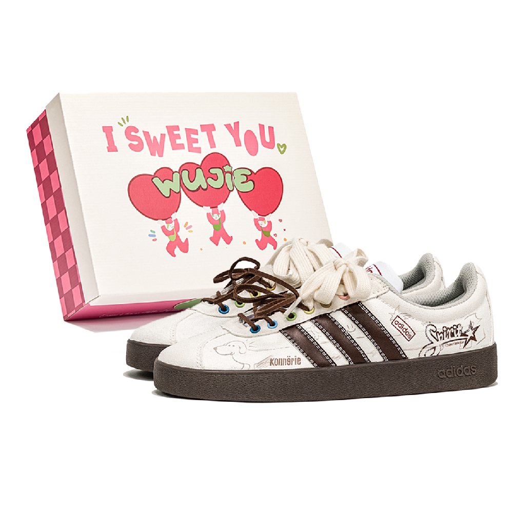 Adidas Neo VL Court 2.0 Skateboard Shoes Unisex Low Top Beige/Brown