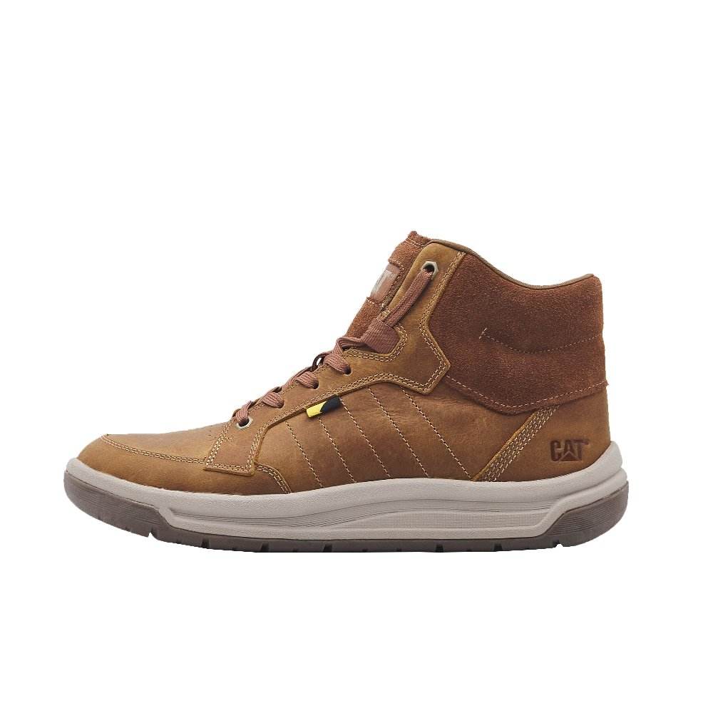 CAT High Top Casual Shoes Men's Brown