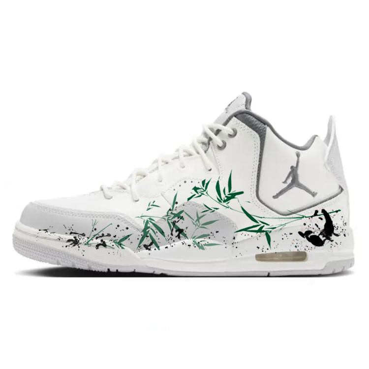 Jordan Courtside 23 Anti-Slip Wear-Resistant Mid-Top Vintage Basketball Shoes Men's Gray