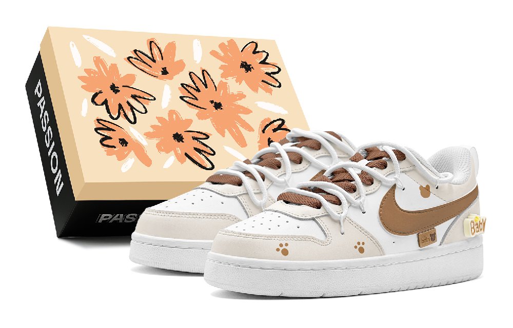 Nike Court Borough Anti-Slip Wear-Resistant Low-Top Skateboard Shoes Women's Brown