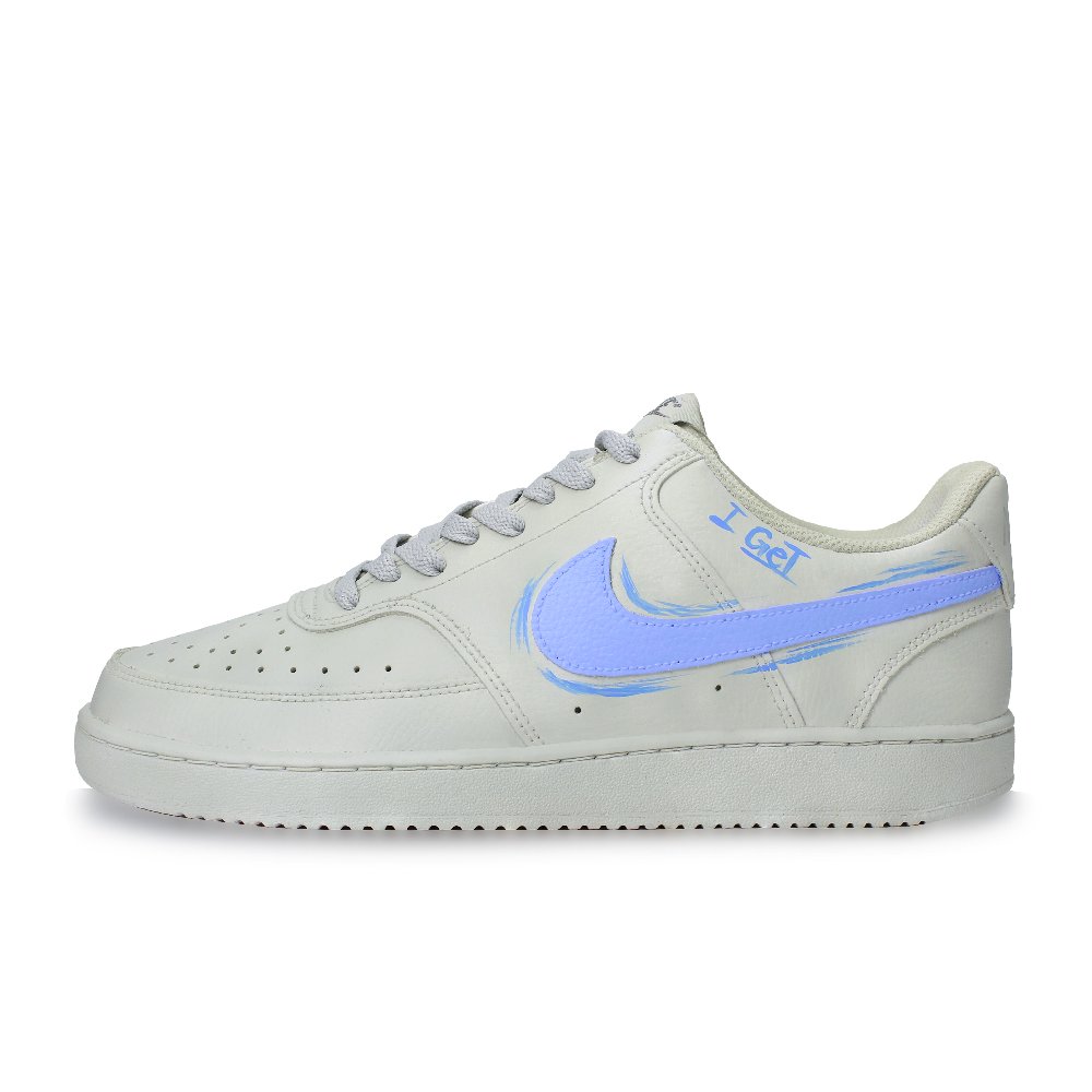 Nike Court Vision Gray Island Abrasion Resistant Low Top Skateboard Shoes Men's Gray Blue