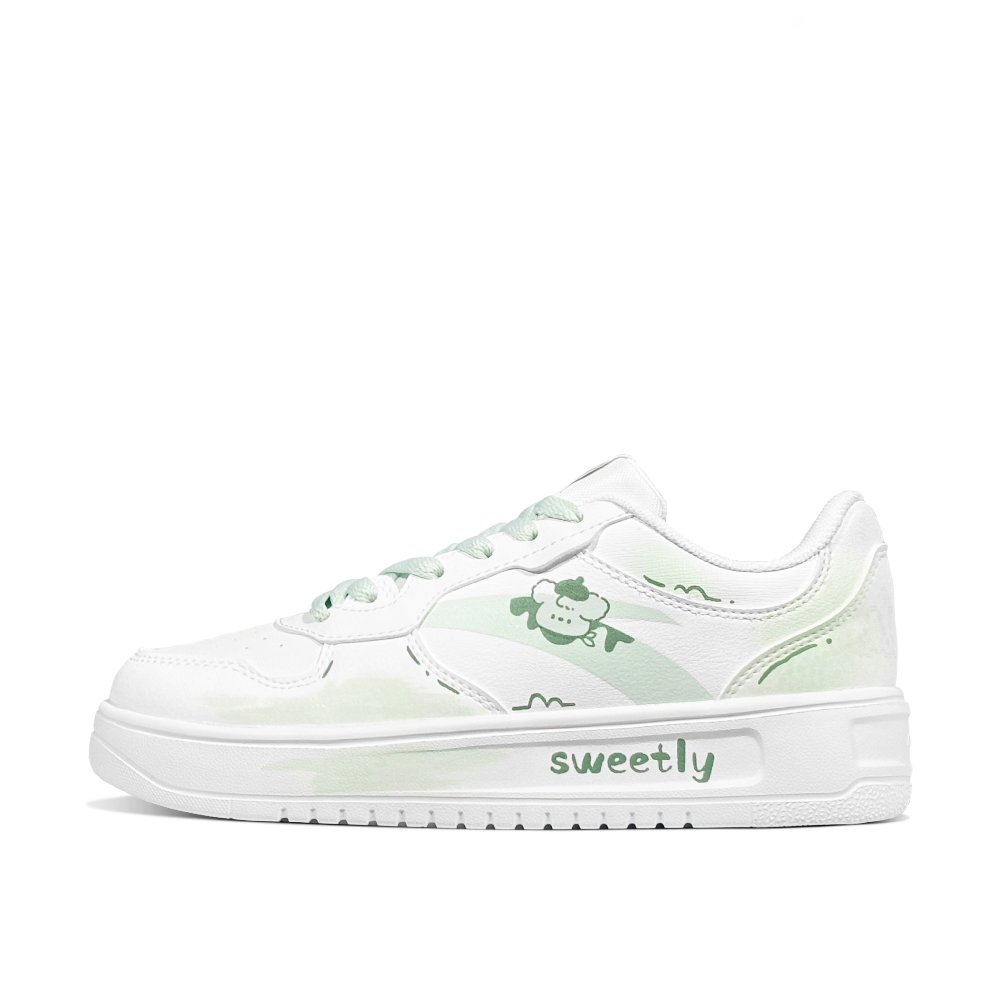 Anta Relaxed Wear resistant And Lightweight Low Top Skateboard Shoes Women's Green White