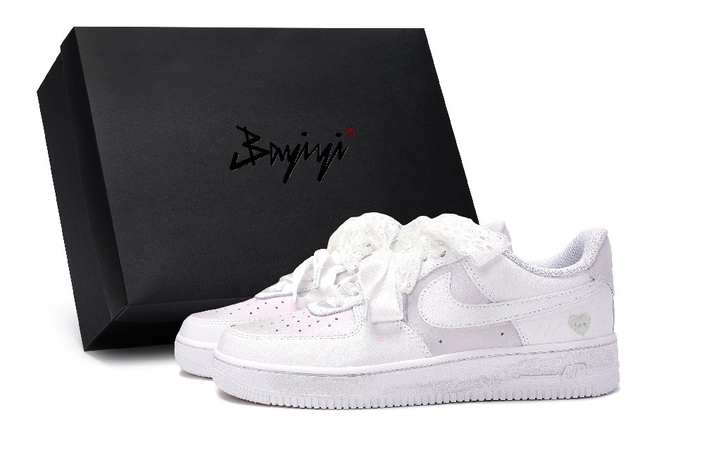 Nike Air Force 1 Anti-Slip Wear-Resistant Low-Top Skateboard Shoes Unisex White Pink