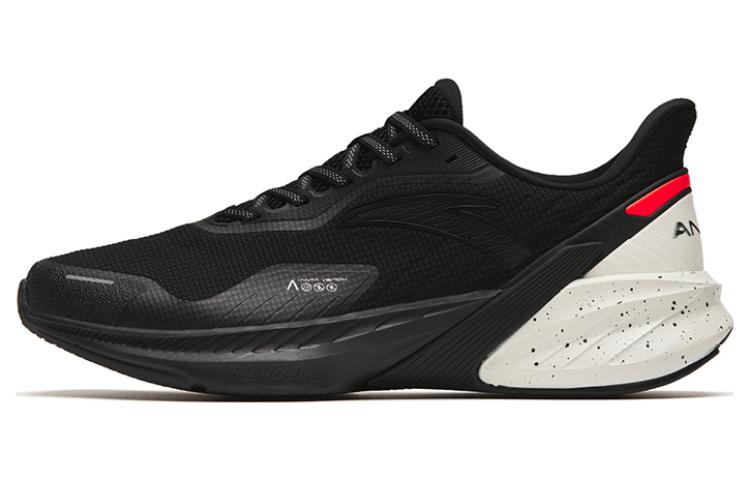 Anta DuCi4 Cushioning, Slip Resistant, And Abrasion Resistant Low Top Running Shoes Men's Black White Red