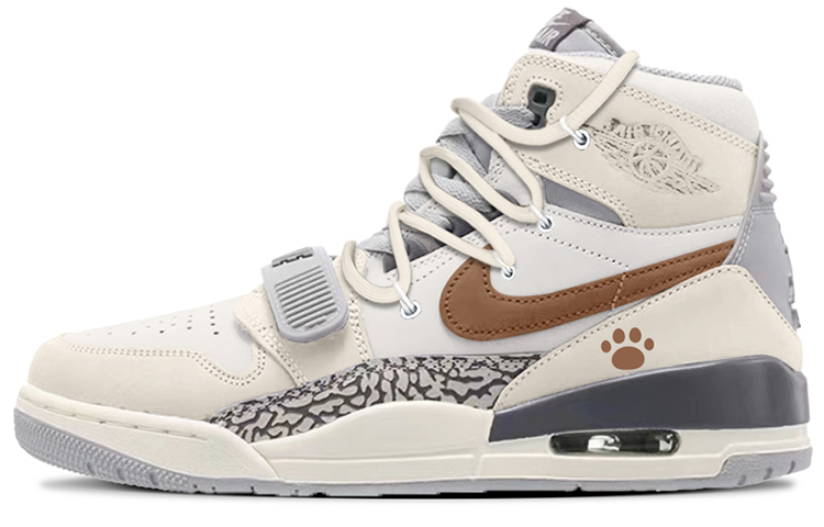 Jordan Legacy 312 High-Top Vintage Basketball Shoes Men's Beige Brown