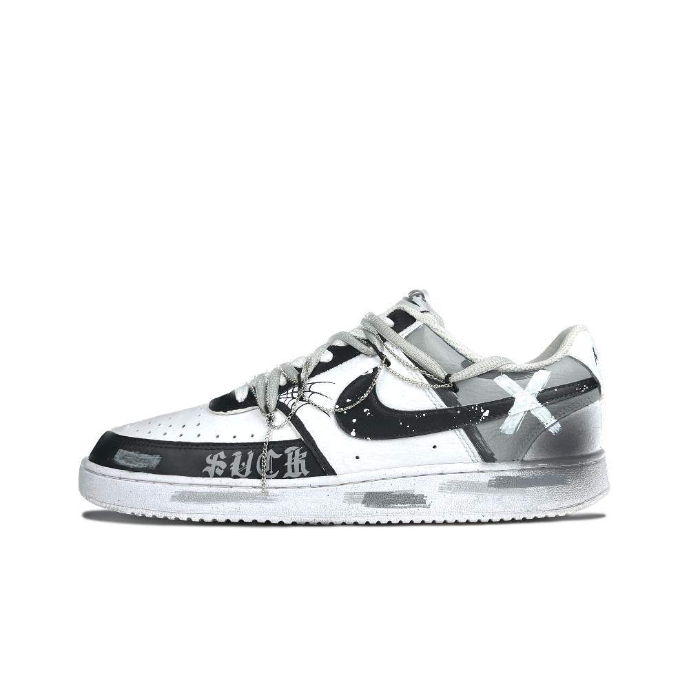 Nike Court Vision 1 Skateboard Shoes Men Low-Top White/Black