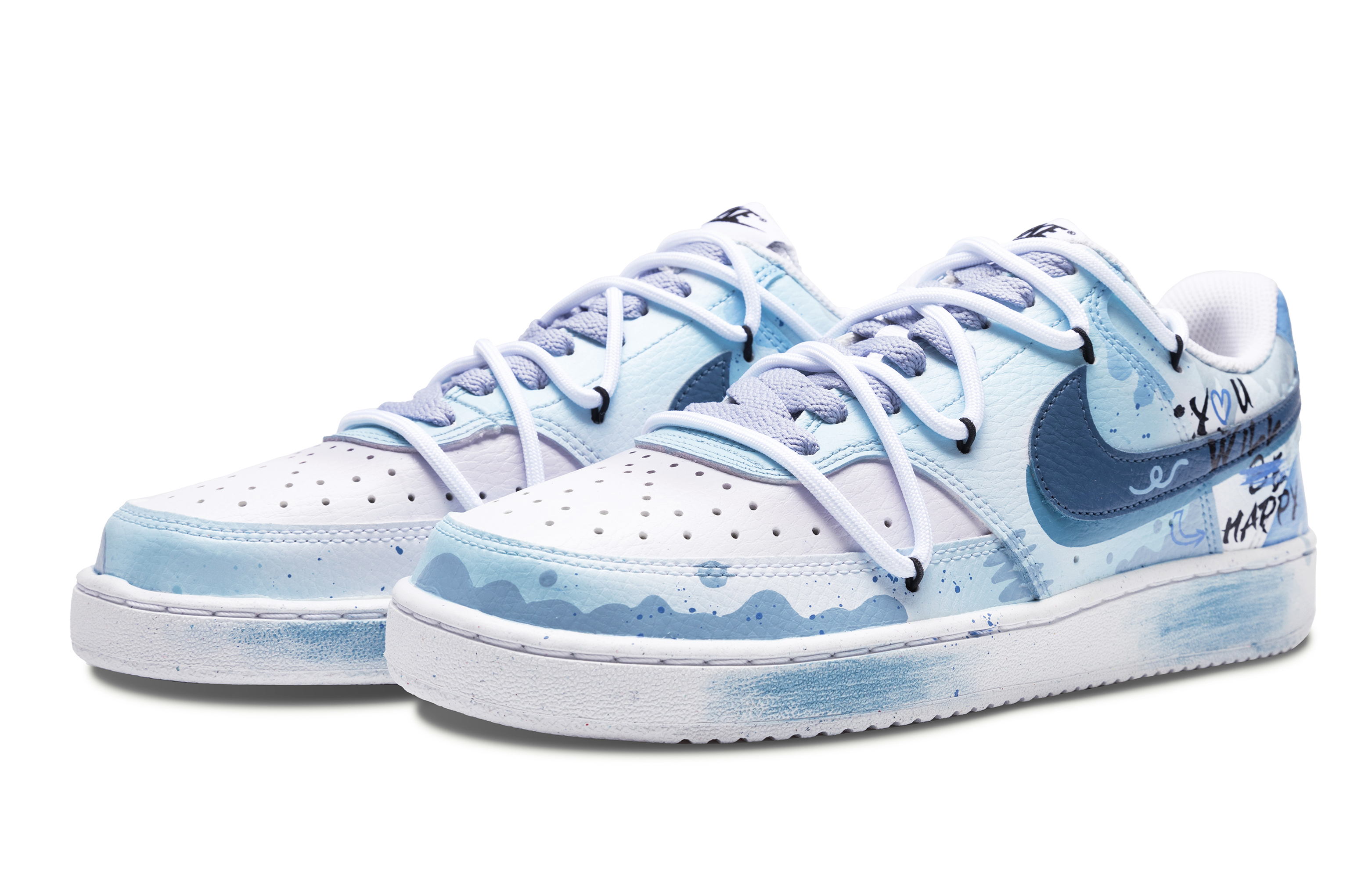 Nike Court Vision 1 Slip-Resistant Cushioning Wear-Resistant Low-Top Skateboard Shoes Unisex Sky Blue купить в интернет-магазине Yoocart с быстрой доставкой по России.