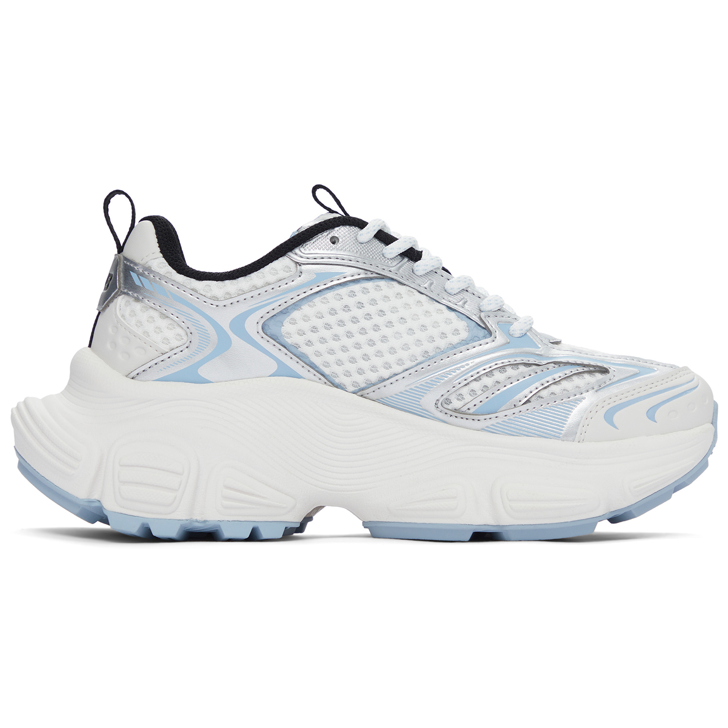 MLB New York Yankees Anti Slip Wear Resistant Low Top Chunky Sneakers Unisex White Blue