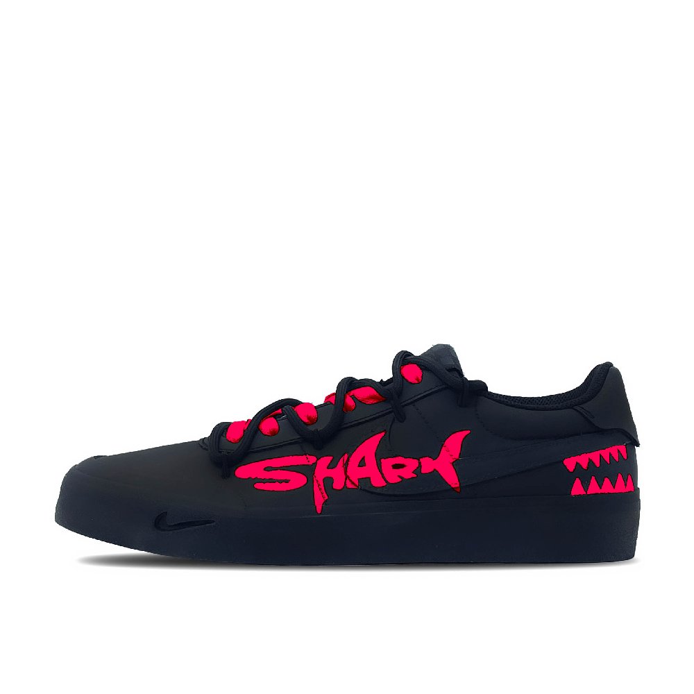 Nike Court Shot Red Shark Storm Abrasion Resistant Low Top Skateboard Shoes Men's Black