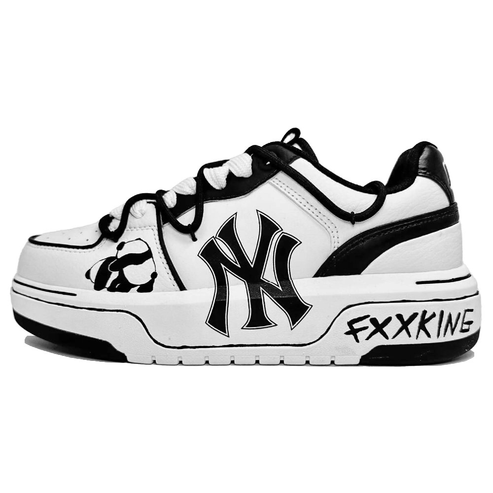 MLB Chunky Liner Slip-Resistant Quick Dry Low-Top Skateboard Shoes Unisex Black White