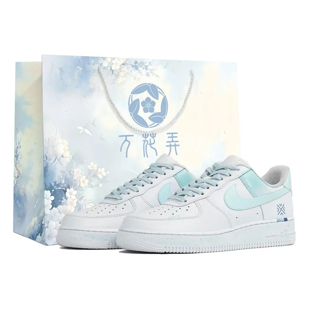 Nike Air Force 1 Skateboard Shoes Unisex Low top White/Green/Blue