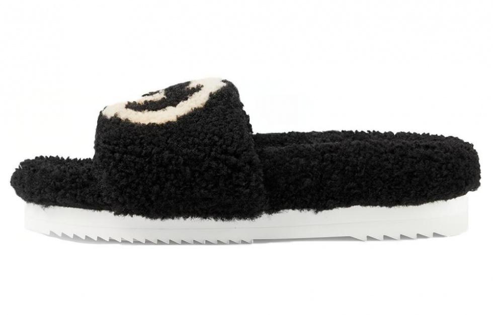 GUCCI Women's Slide 'Interlocking G Merino Wool Black' Women's