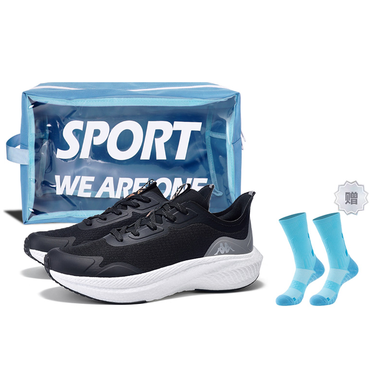 Kappa Anti-Slip And Wear-Resistant Rebound Lightweight Low-Top Casual Running Shoes Unisex Black