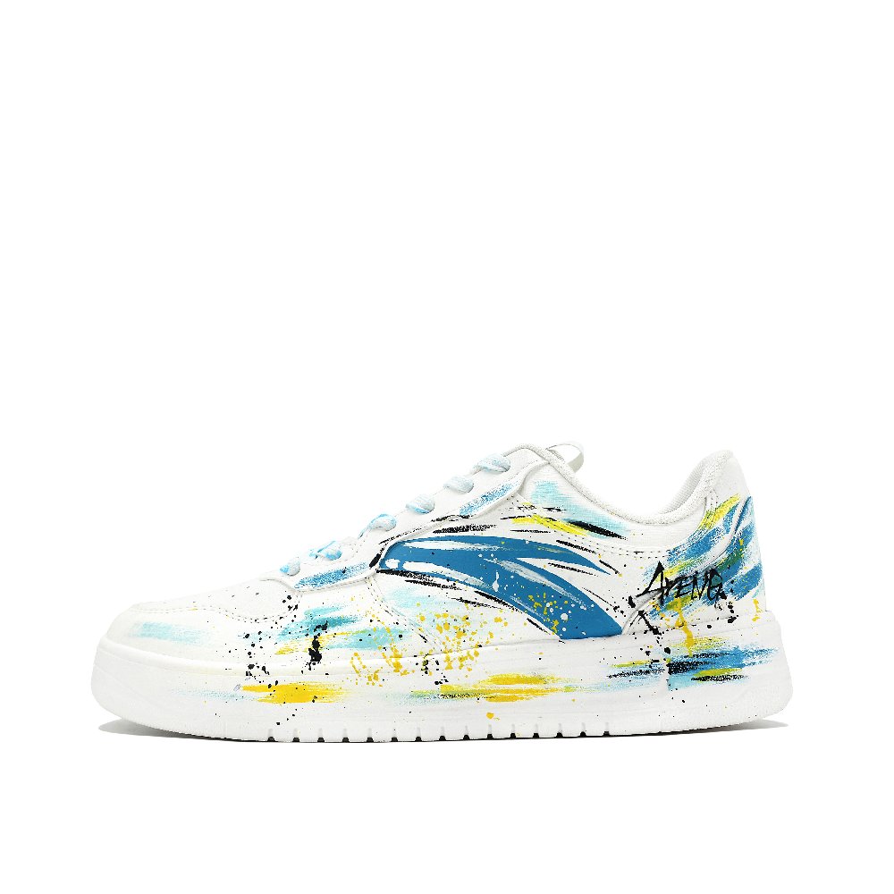 Anta Slip Resistant Cushioning Low Top Skateboard Shoes Men's White Blue