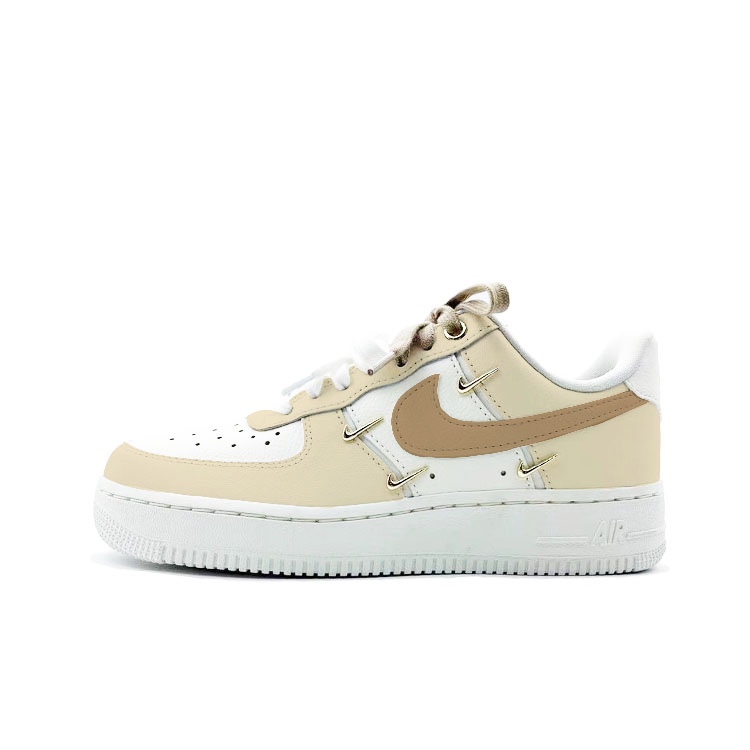 Nike Air Force 1 Rich And Mellow Scent Abrasion Resistant Low Top Skateboard Shoes Women's White Brown