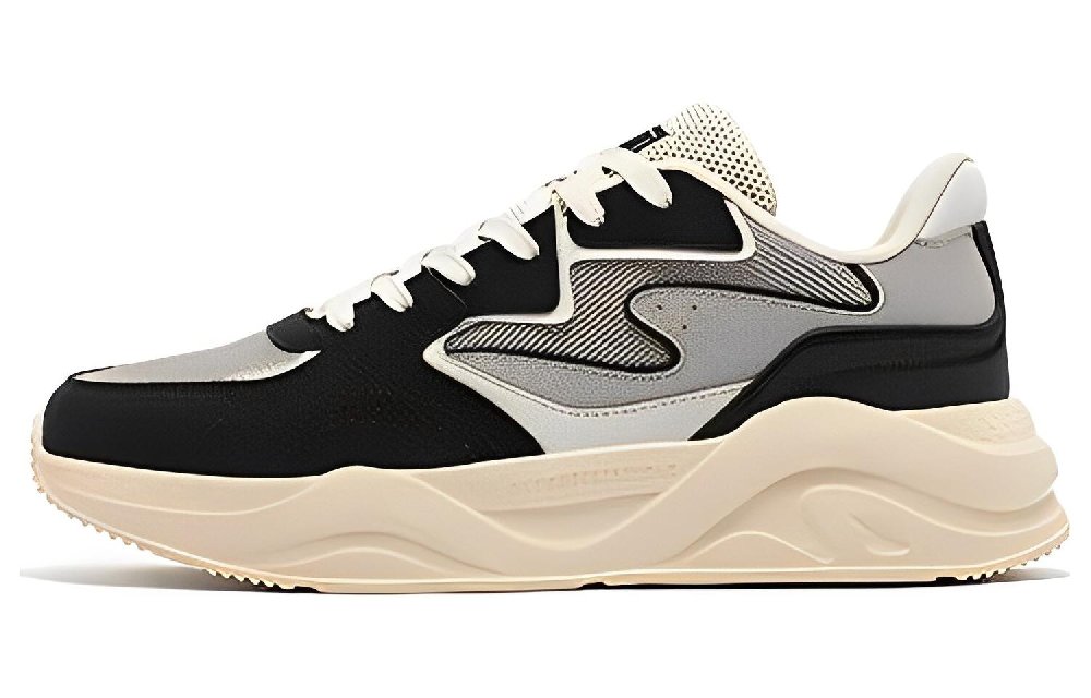 361° Slip Resistant Breathable Abrasion Resistant Low Top Sports Casual Shoes Men's Black Gray
