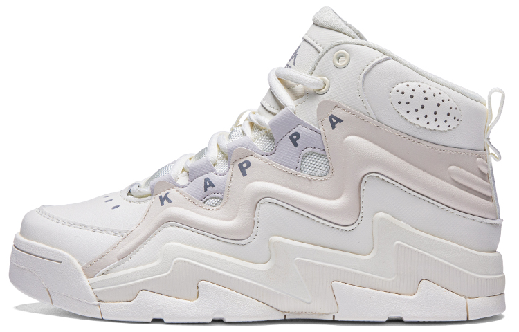 Kappa High-Top Vintage Basketball Shoes Unisex Winter White Egret Feather White