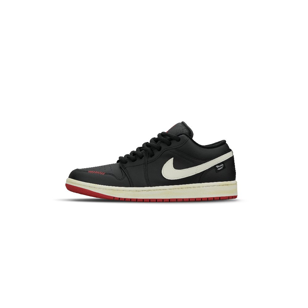 Jordan Air Jordan 1 Abrasion Resistant Low Top Vintage Basketball Shoes Men's Black White Red