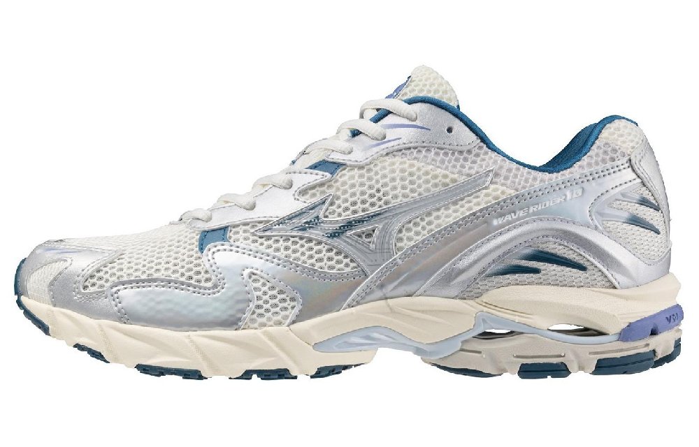Mizuno Wave Rider 10 White Silver Blue