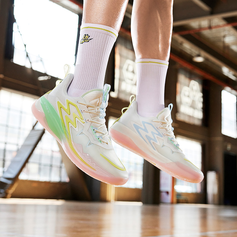 361° Big3 3.0 Sky Blue Cushioning Wear-Resistant Low-Top Performance Basketball Shoes Men's White Green Pink