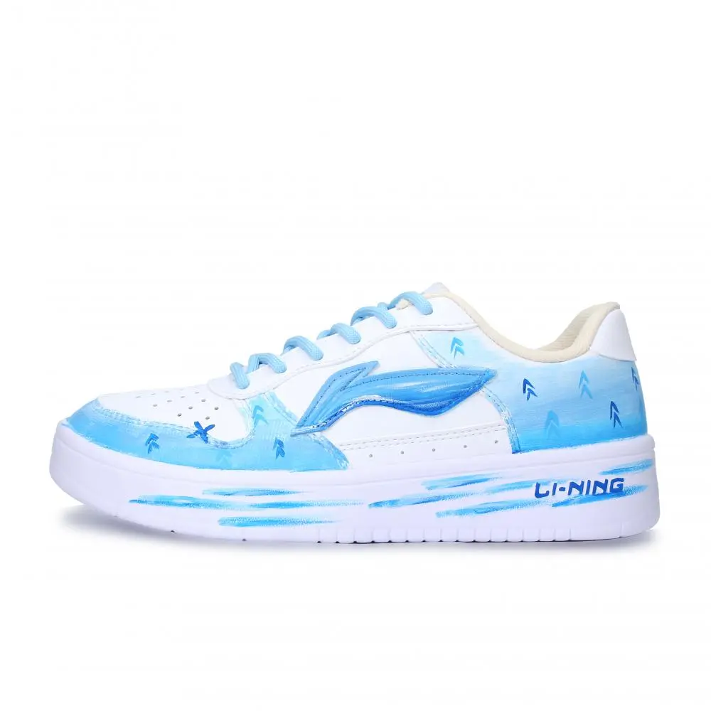 LiNing Pontoon Boats Abrasion Resistant, Lightweight, And Breathable Low top Skateboard Shoes Unisex Blue