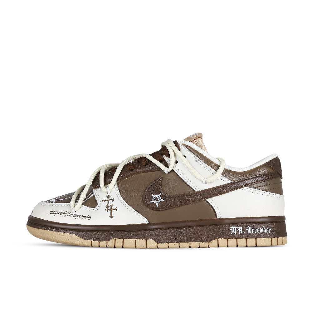 Nike Dunk Middle Ages Low-Top Skateboard Shoes Women's White Brown