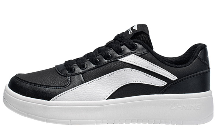 LiNing Anti Slip Wear Resistant Low Top Skateboard Shoes Men's Black White