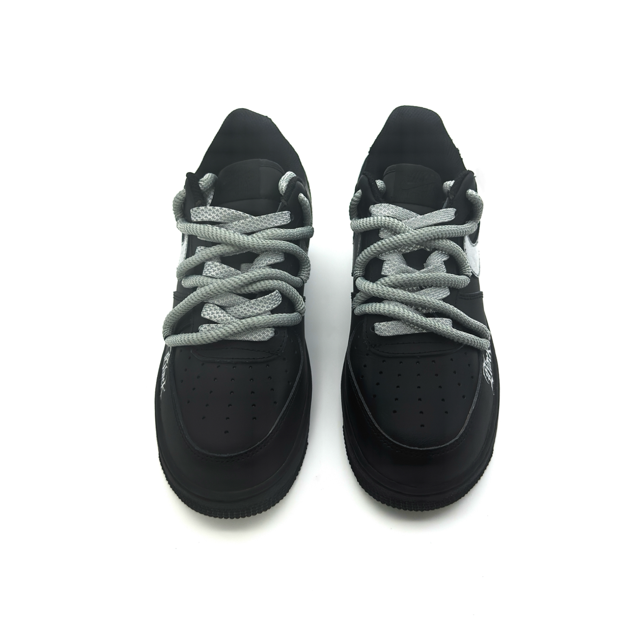 Nike Air Force 1 Slip Resistant Low Top Skateboard Shoes Unisex Black Silver купить в интернет-магазине Yoocart с быстрой доставкой по России.