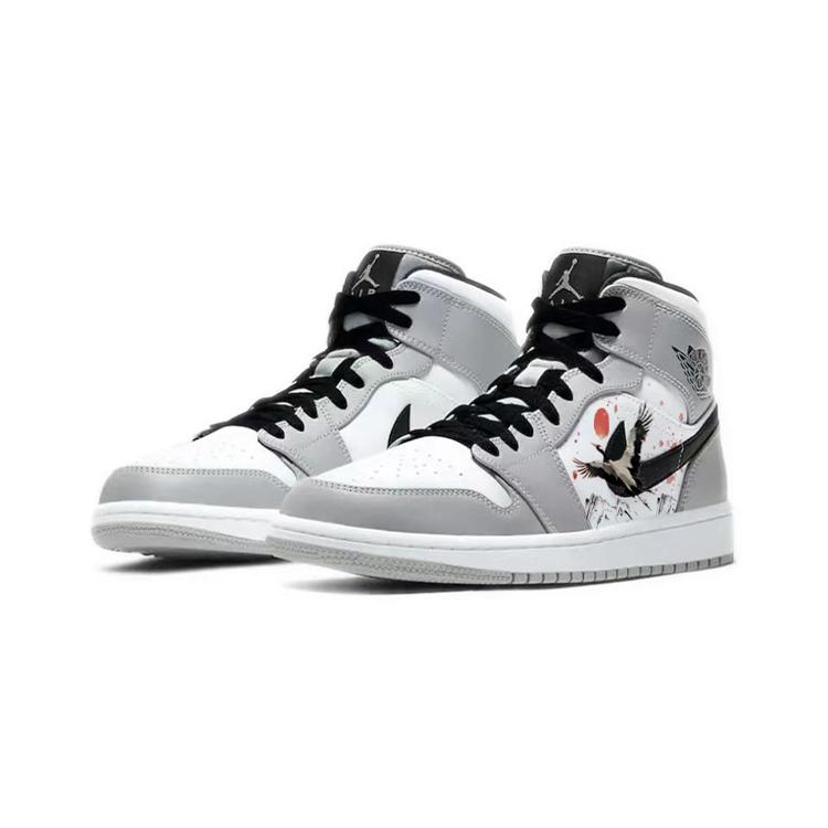 Jordan Air Jordan 1 Cushioning Anti-Slip And Wear-Resistant Mid-Top Vintage Basketball Shoes Men's Smoke Gray купить в интернет-магазине Yoocart с быстрой доставкой по России.