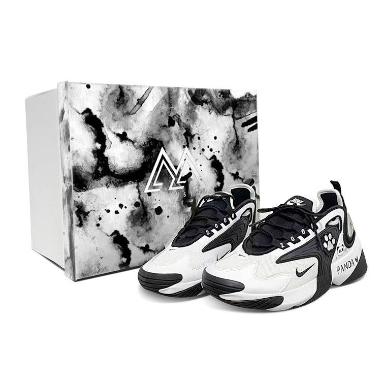 Nike Zoom 2K Anti-Slip Wear-Resistant Low-Top Chunky Sneakers Women's Black White