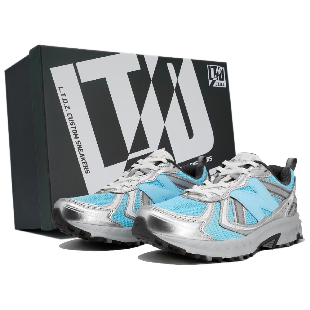 New Balance NB 410 Anti Slip Wear Resistant Low Top Running Shoes Unisex Blue Silver