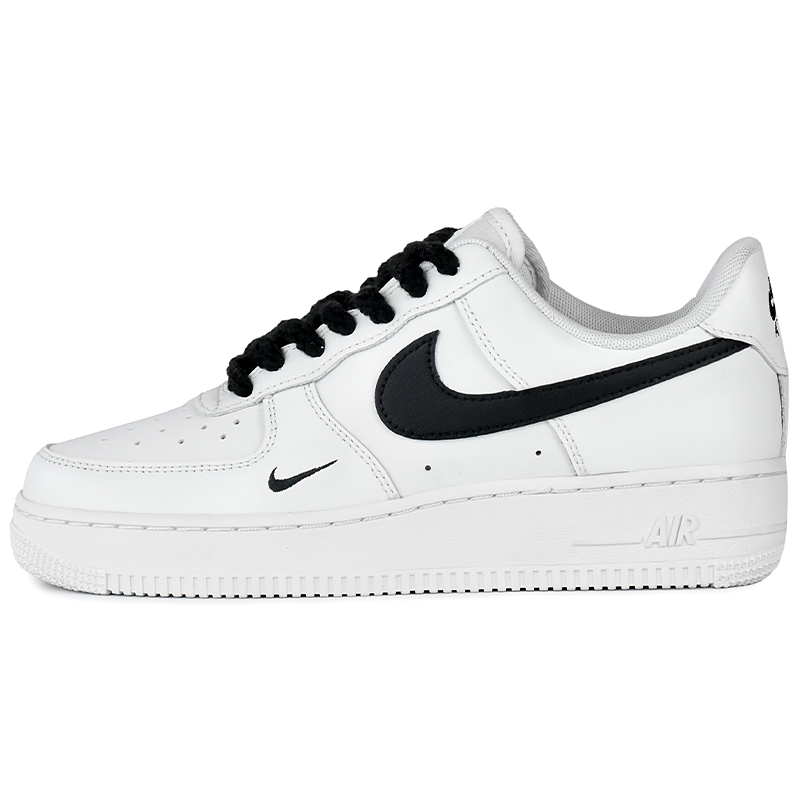 Nike Air Force 1 Abrasion Resistant Low Top Skateboard Shoes Unisex Black White